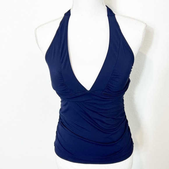 ATHLETA V-NECK BLUE SWIMMING WOMEN TANKINI XST - Picture 2 of 6